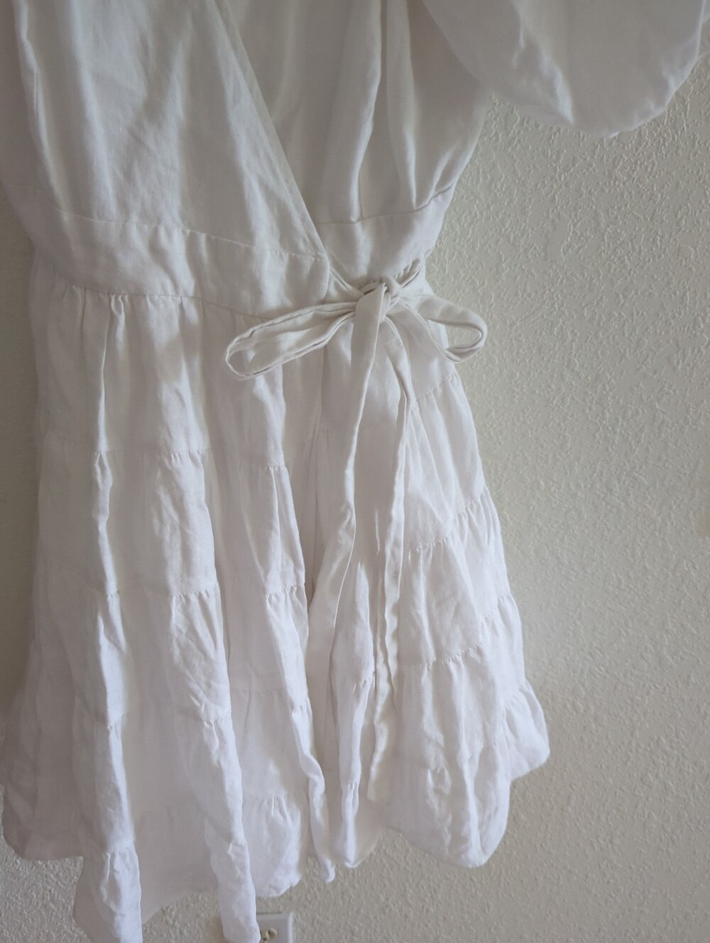 $238 LILLY PULITZER DRESS IRALEE SHORT SLEEVE LINEN WHITE WRAP STYLE SIZE 2 - Picture 6 of 9